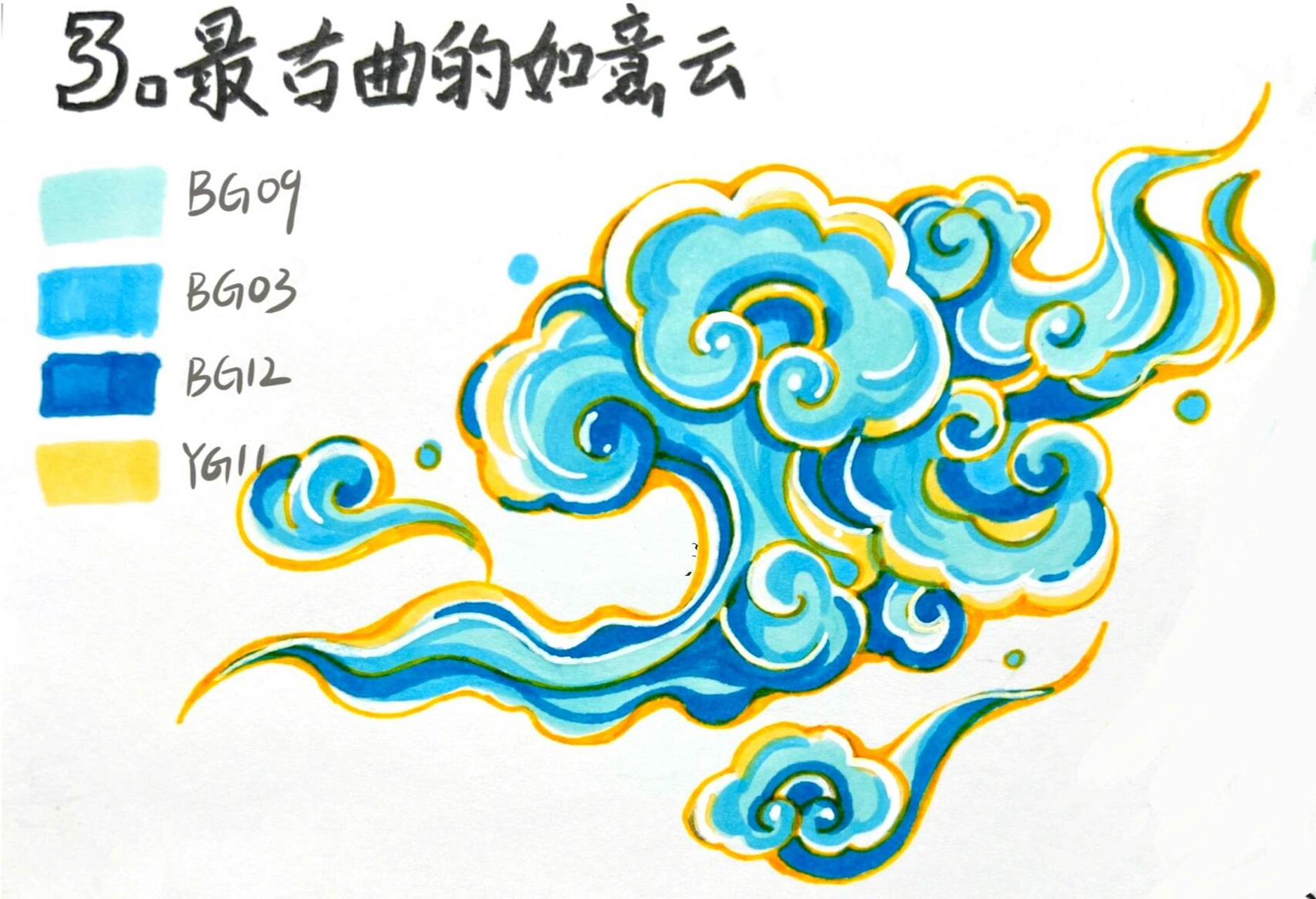 视觉传达设计手绘—超实用万能云朵纹样素材 喜欢的小可爱可以点赞