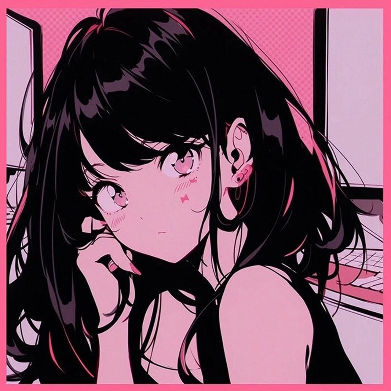 粉色系闺蜜头像 卡通漫画头像 又酷又飒又可爱 好爱