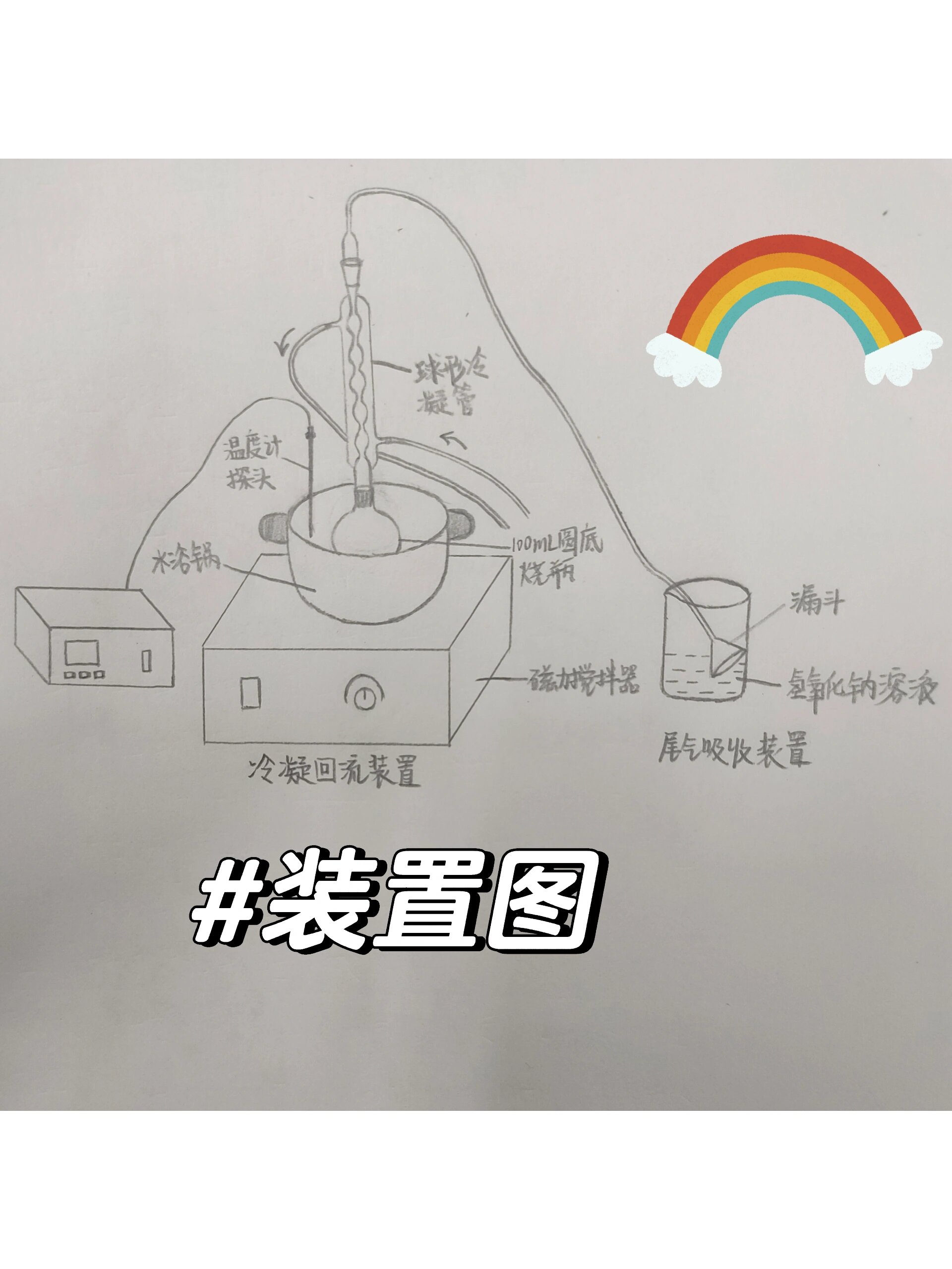 化学实验装置图 冷凝回流 尾气吸收