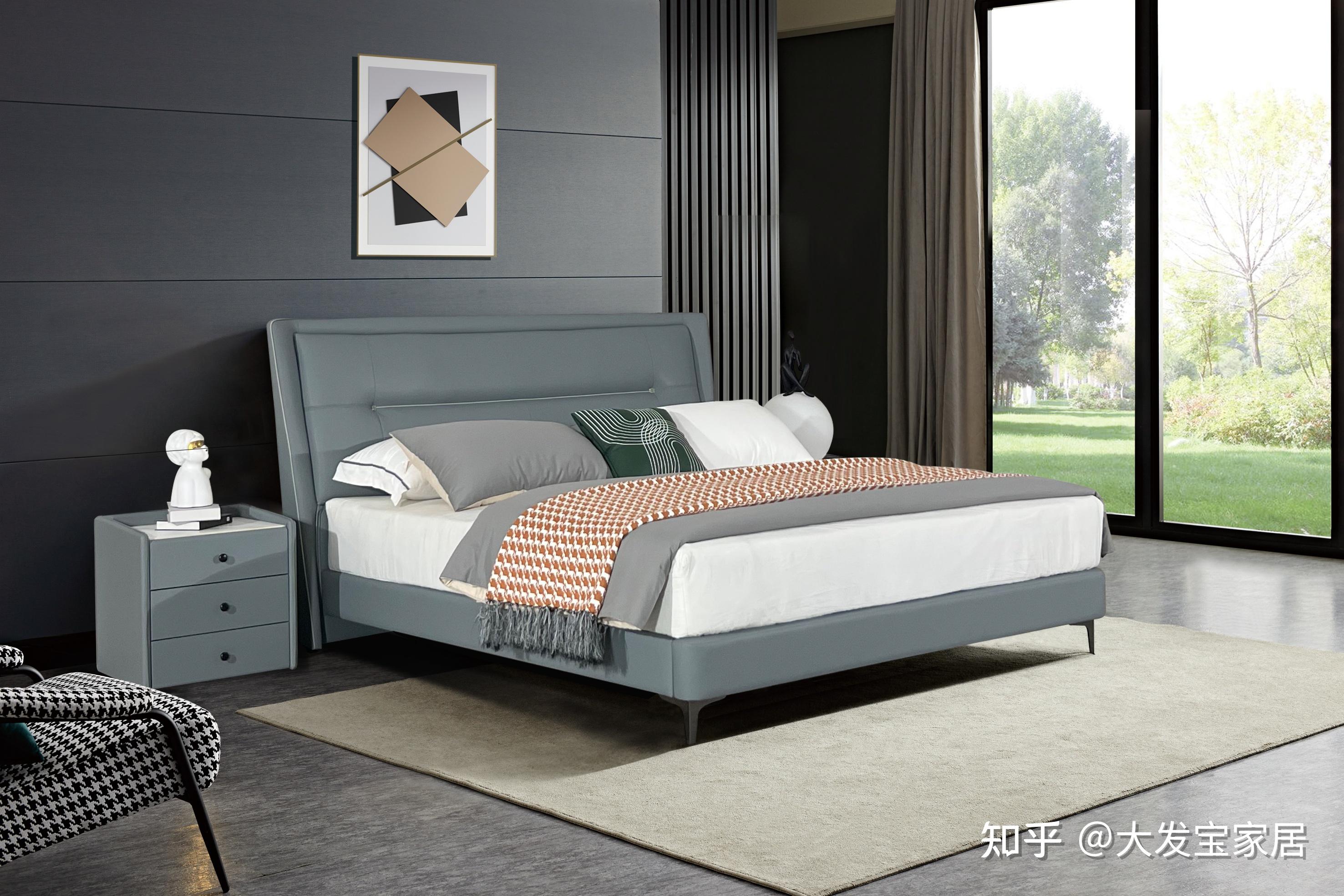 ys2061丨高级灰轻奢时尚皮床