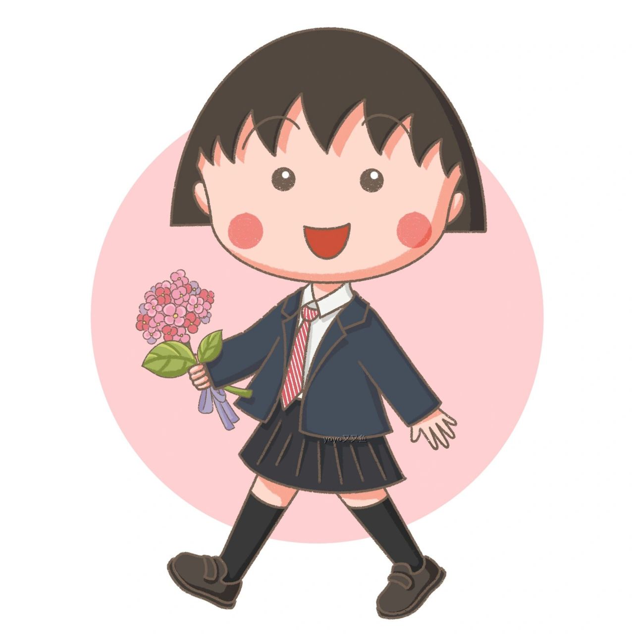 带一束花去见你98|樱桃小丸子花轮情侣头像