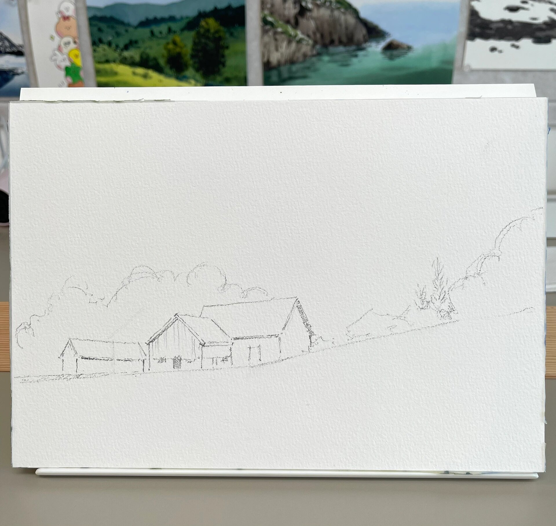 超简单水彩风景(有原图有过程) 素材来自@ 画画的老王