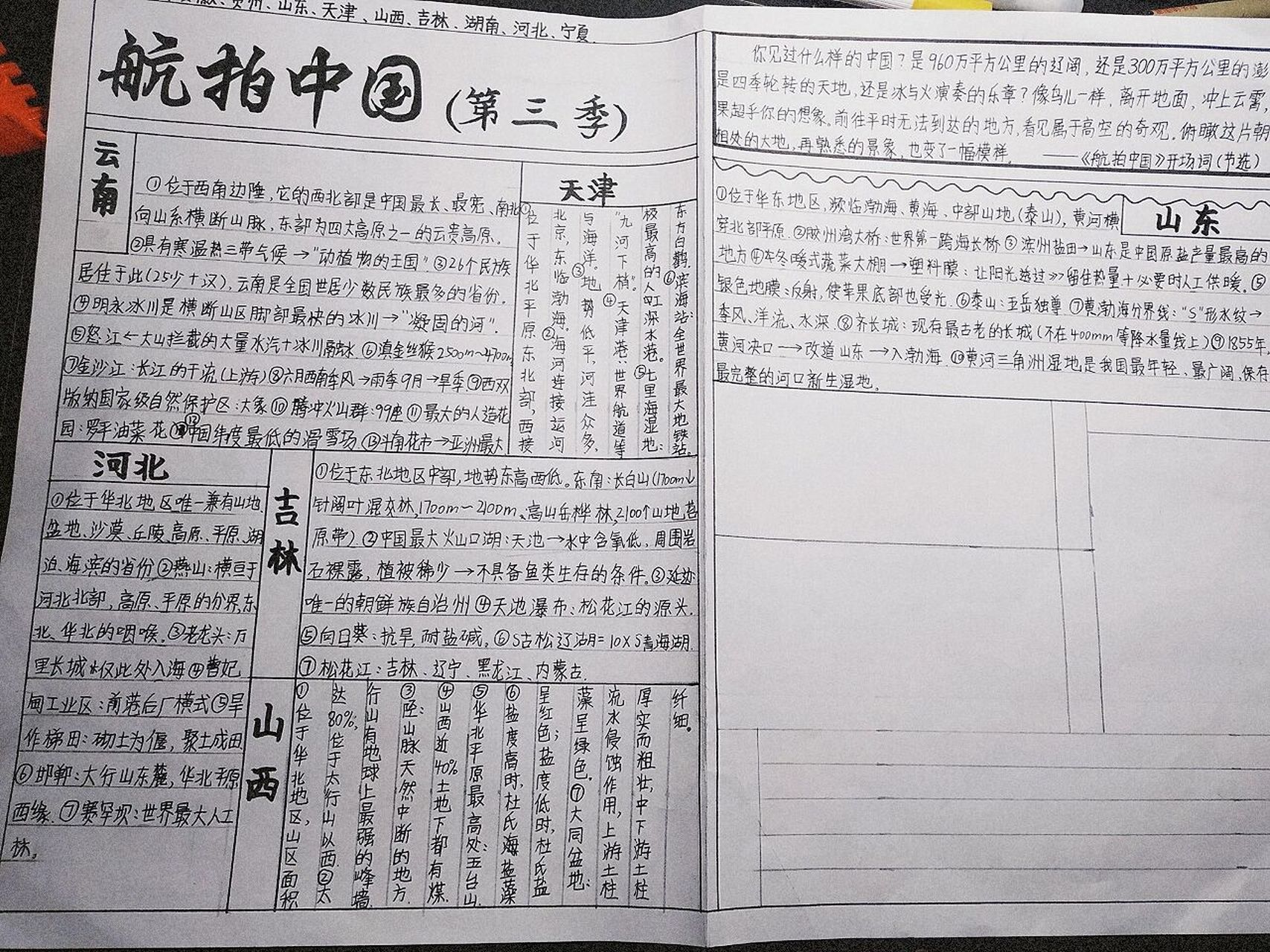 航拍中国第三季手抄报 三小时的成果