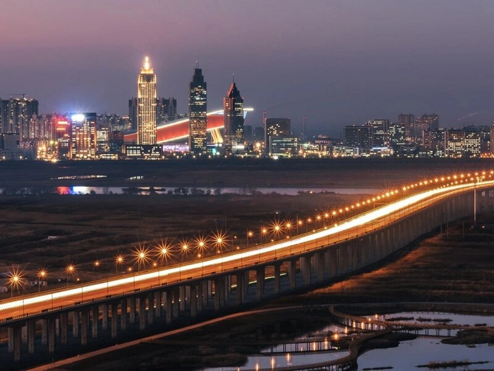 哈尔滨冬天夜景图片