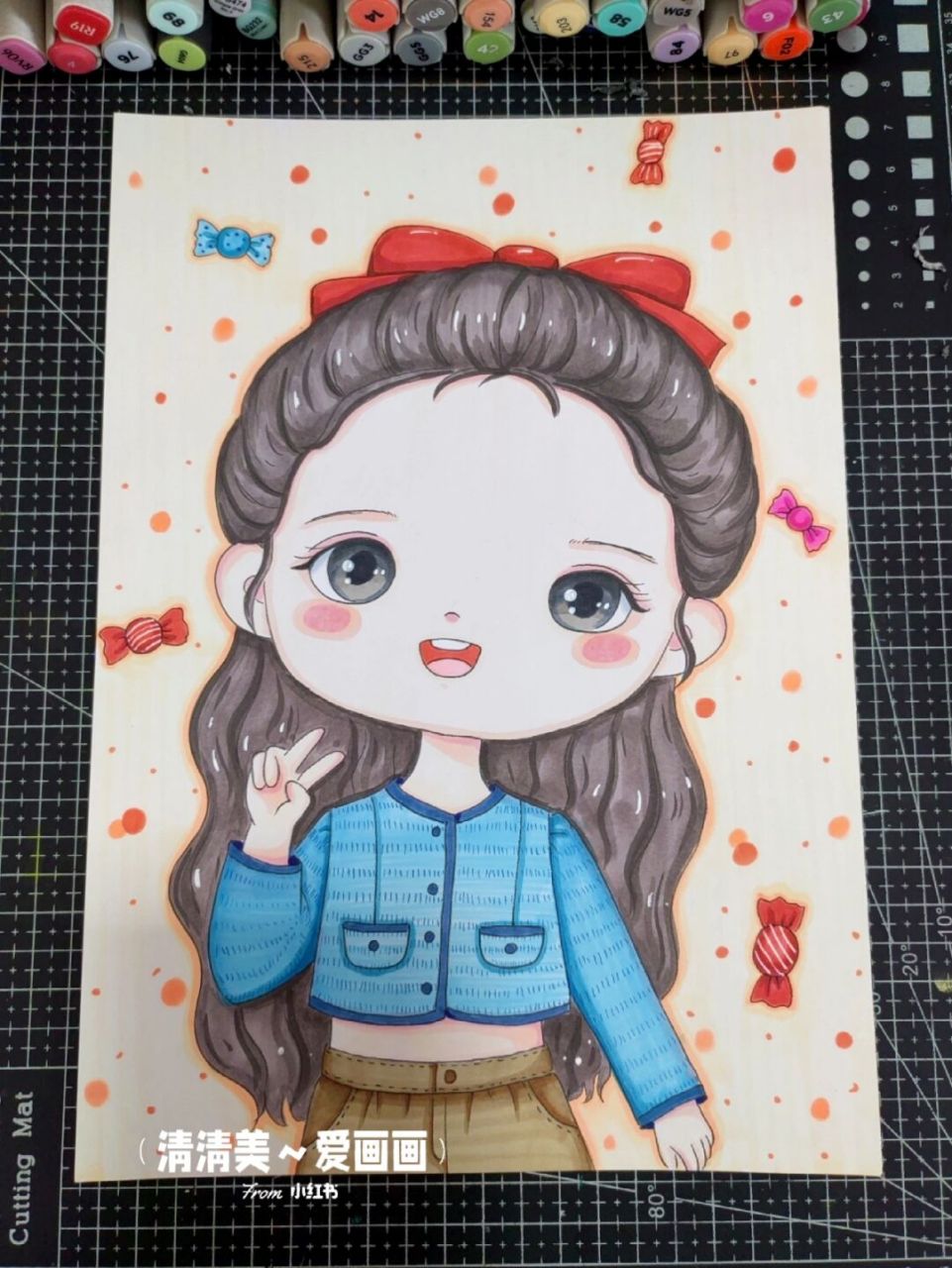 马克笔q版人物 #画画# #马克笔手绘# #创意美术# #q版人物