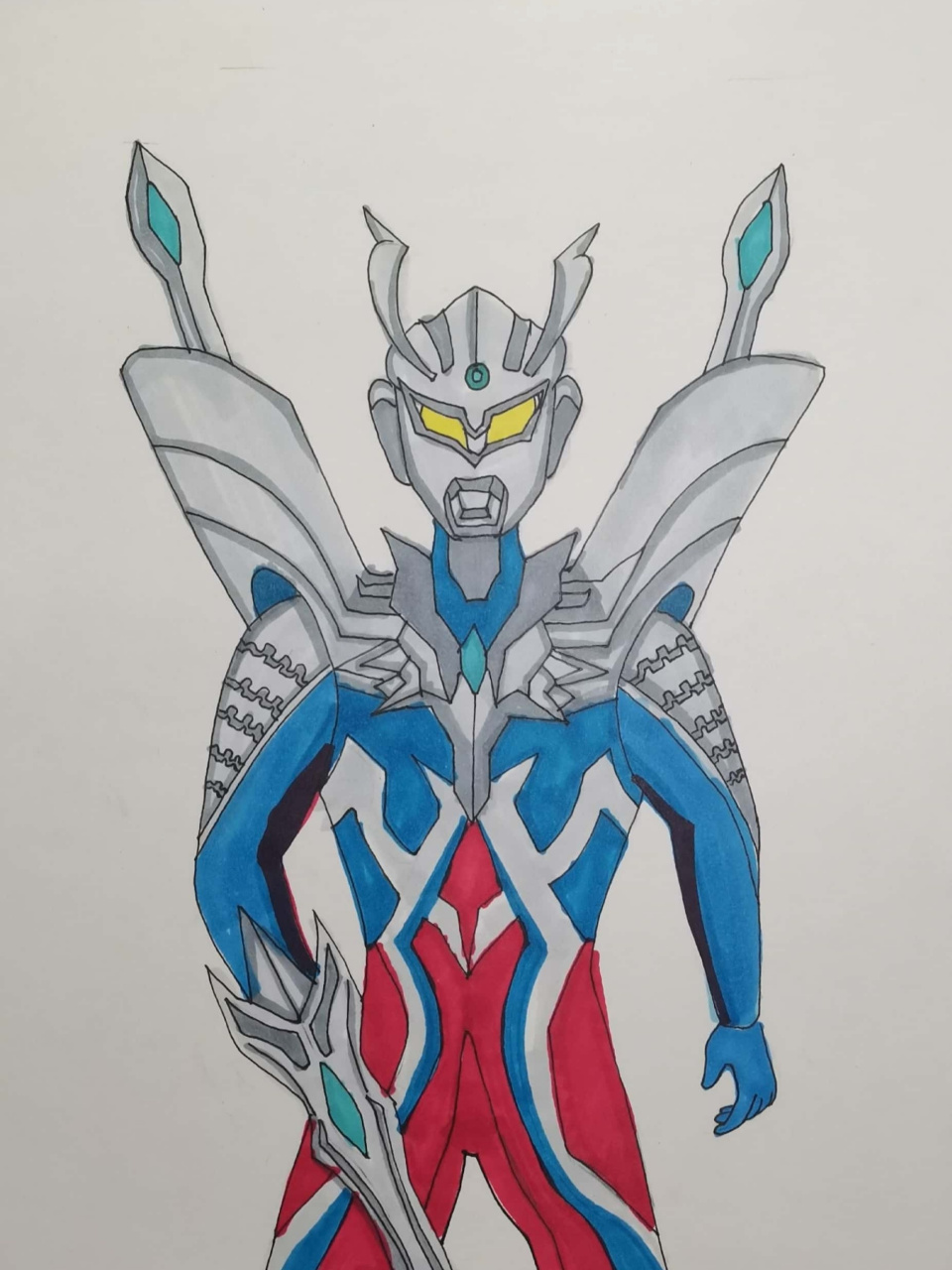 赛罗奥特曼形态 儿童画,简笔画,赛罗奥特曼. 马克笔画