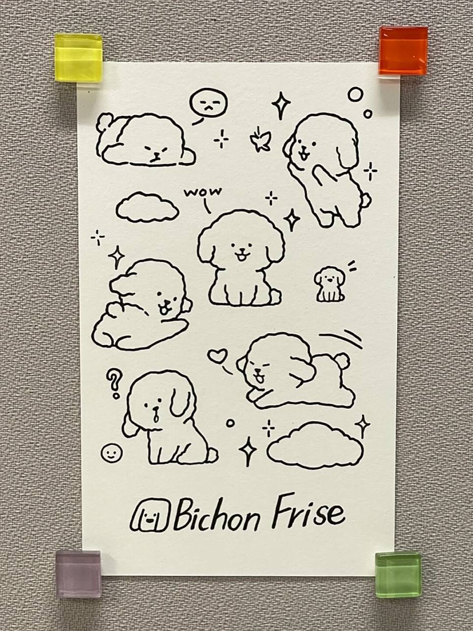 98狗狗简笔画100-5|比熊|手帐素材94 比熊好像棉花糖!