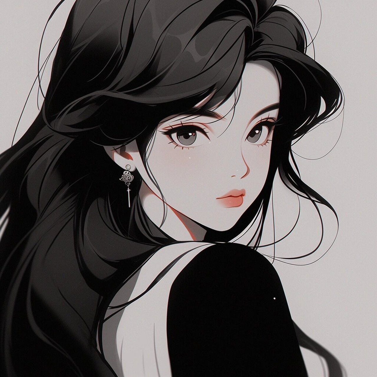 黑白旧漫女生头像|漂亮姐姐的头像 #一张照片高级感# #漫画头像