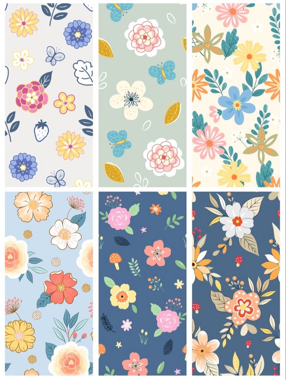 72期 花朵花卉花花图案 原创手机壁纸插画 花型 | 图案设计 可约稿 | 