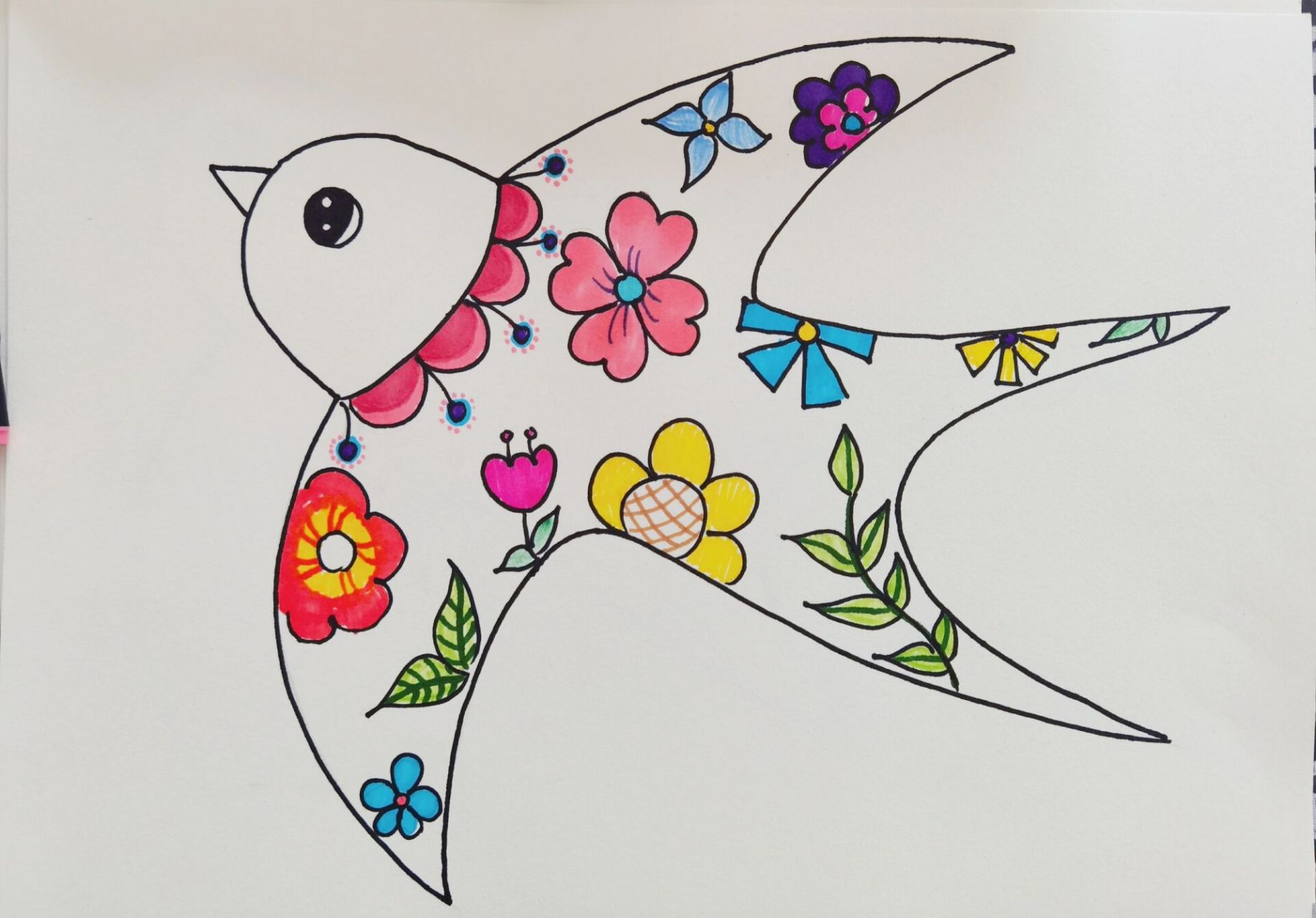 小燕子穿花衣绘画 燕子的花衣裳儿童画,下一篇更新更多同系列作品