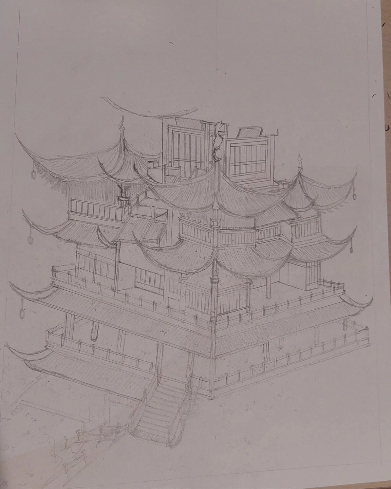 素描|古建筑 |钢笔画