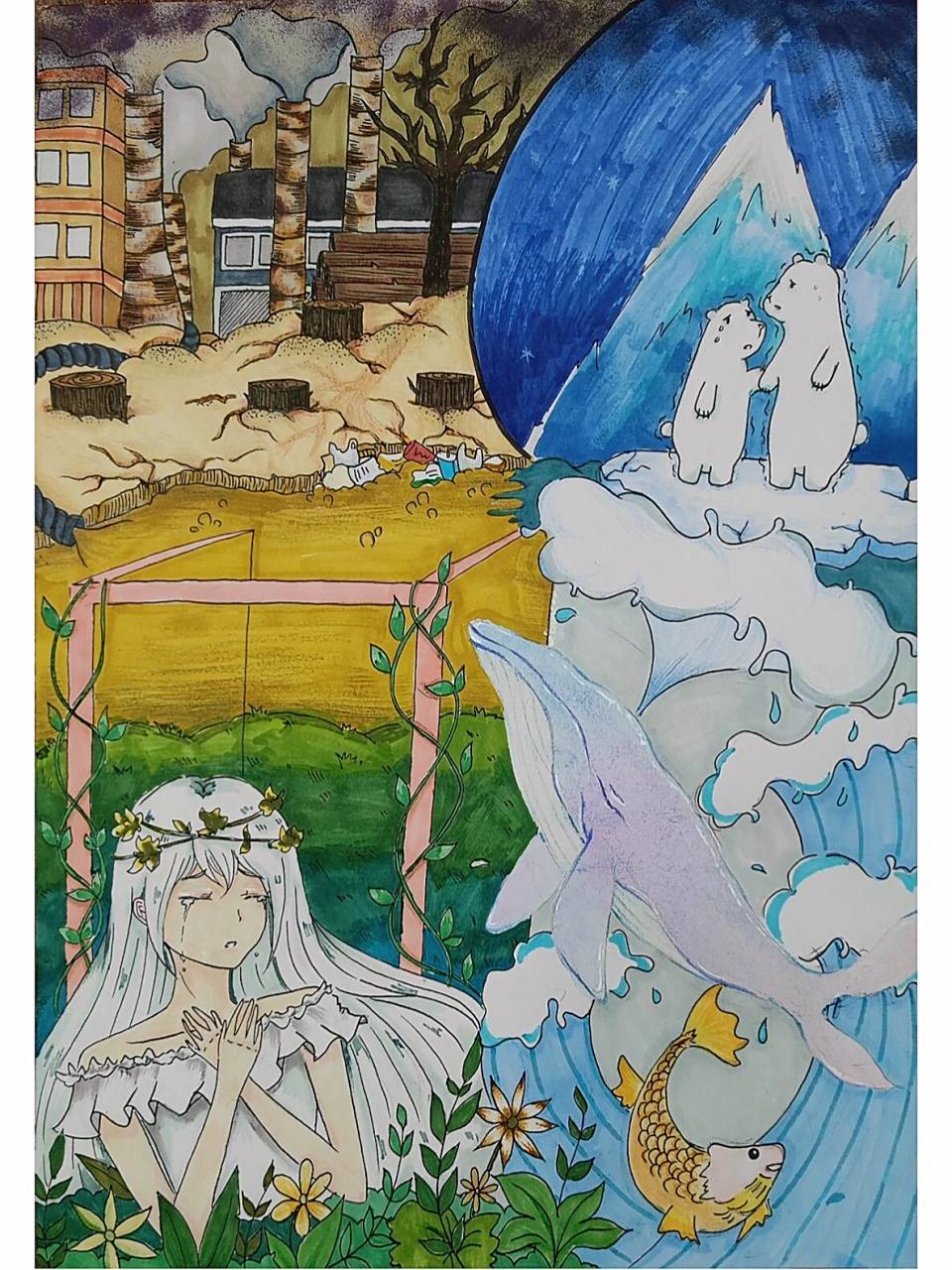 保护环境主题画|91环保创意画海报 保护环境主题画91爱护地球93