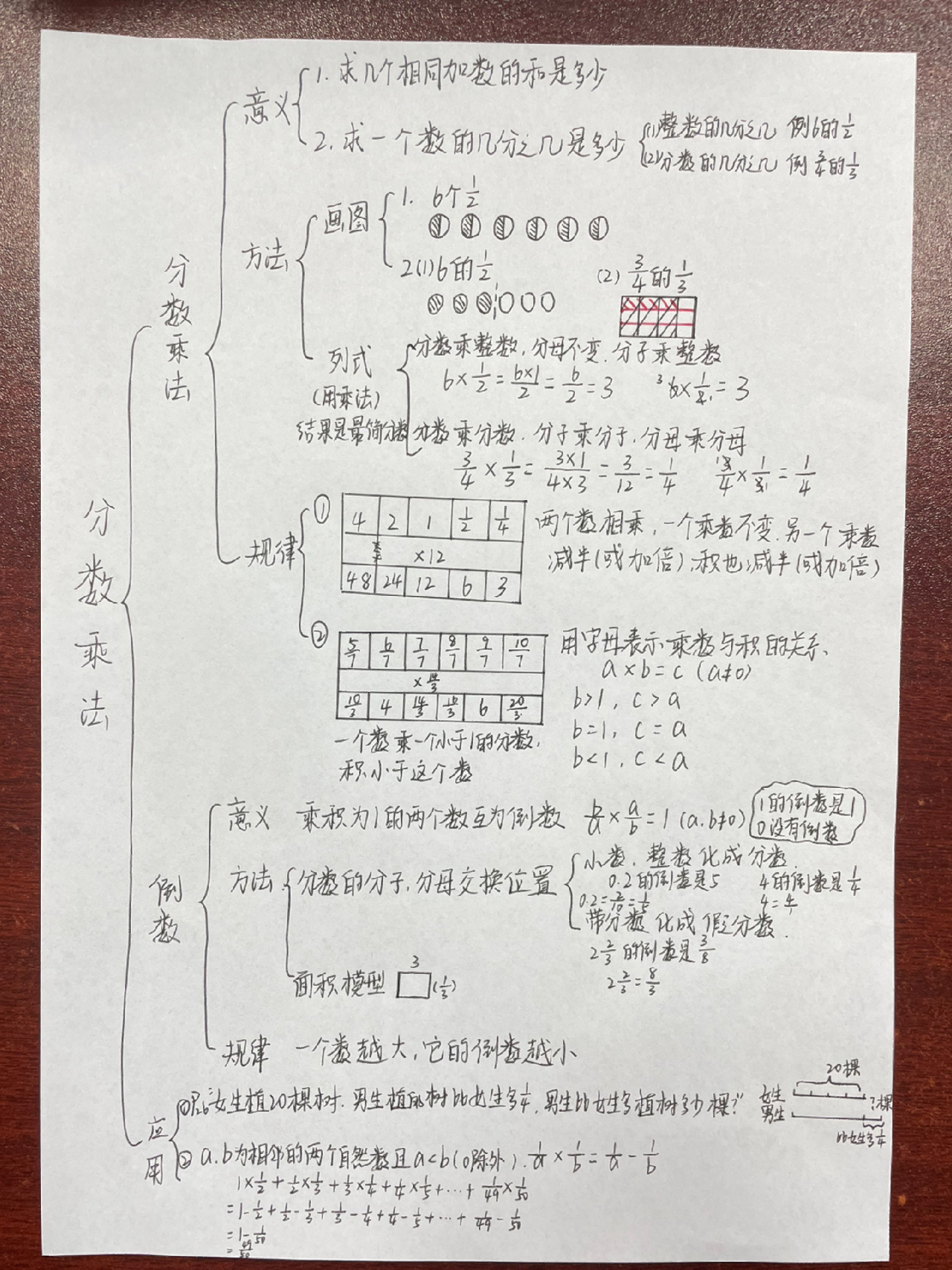 北师大五下三单元《分数乘法》思维导图