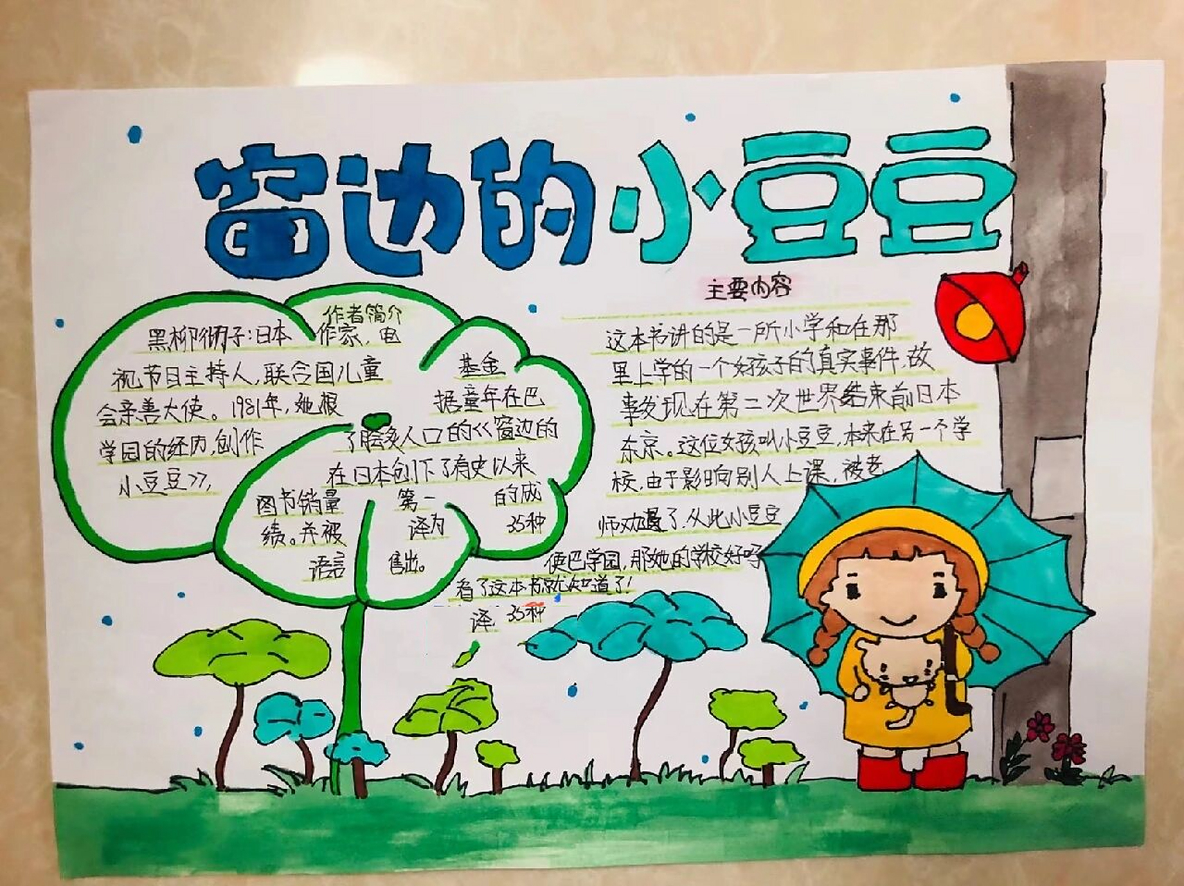 《窗边的小豆豆》手抄报