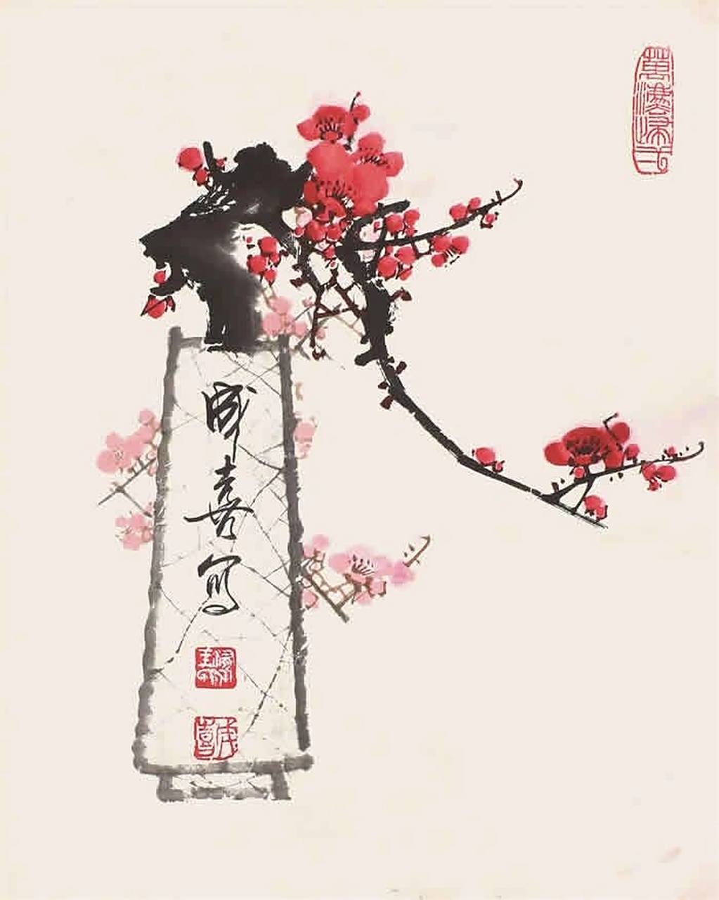 当代"梅花王"画家王成喜国画梅花欣赏 梅花是我国人民非常喜爱的一