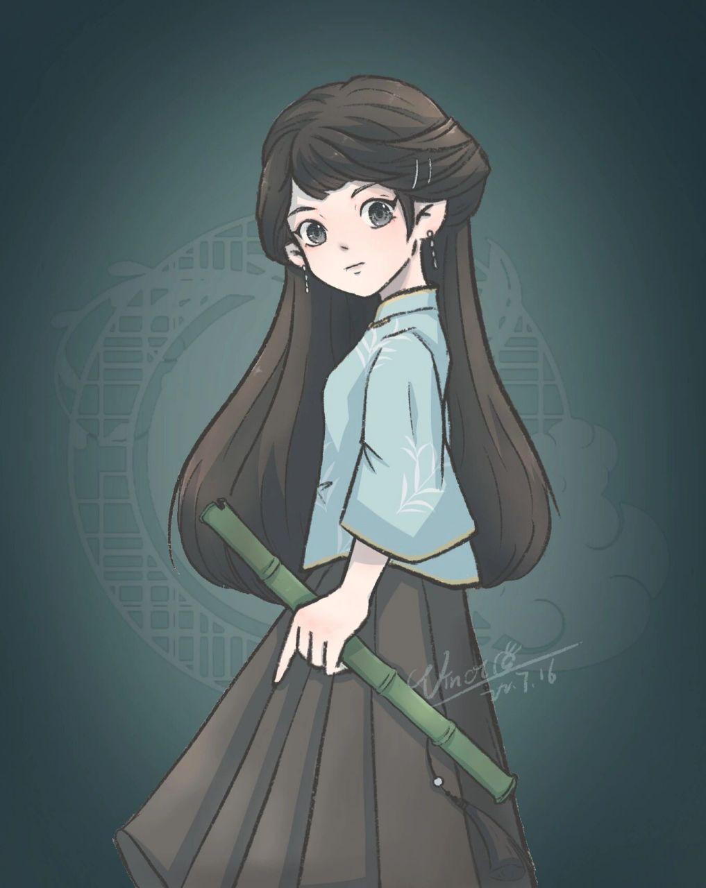 q版画练习|第五人格:古董商 戚十一,女ob位咩!真的好漂亮!
