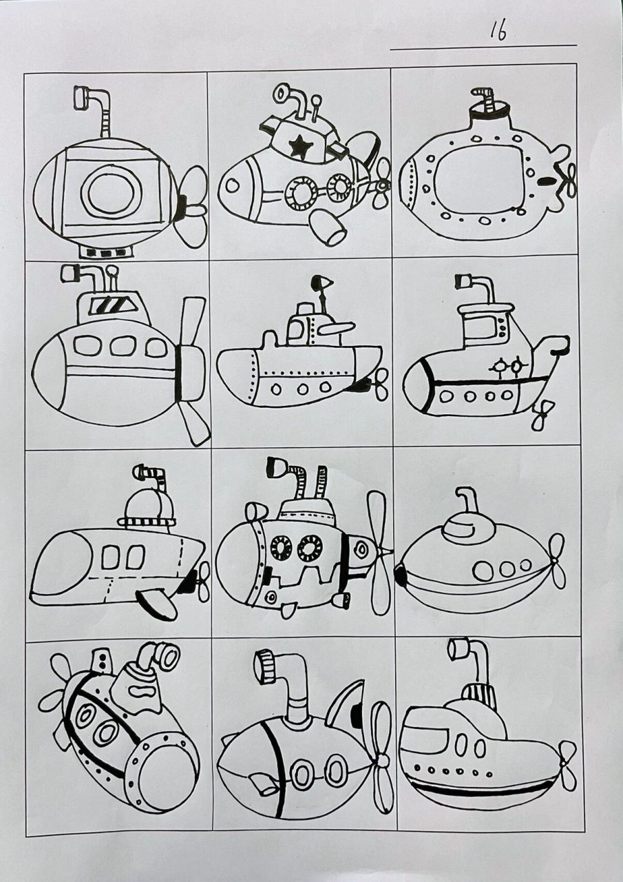 潜水艇 简笔画 打卡16