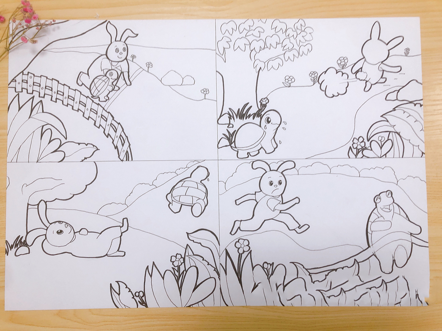 龟兔赛跑9892儿童画/插画/连环画待续 这几天比较忙,还没有画完