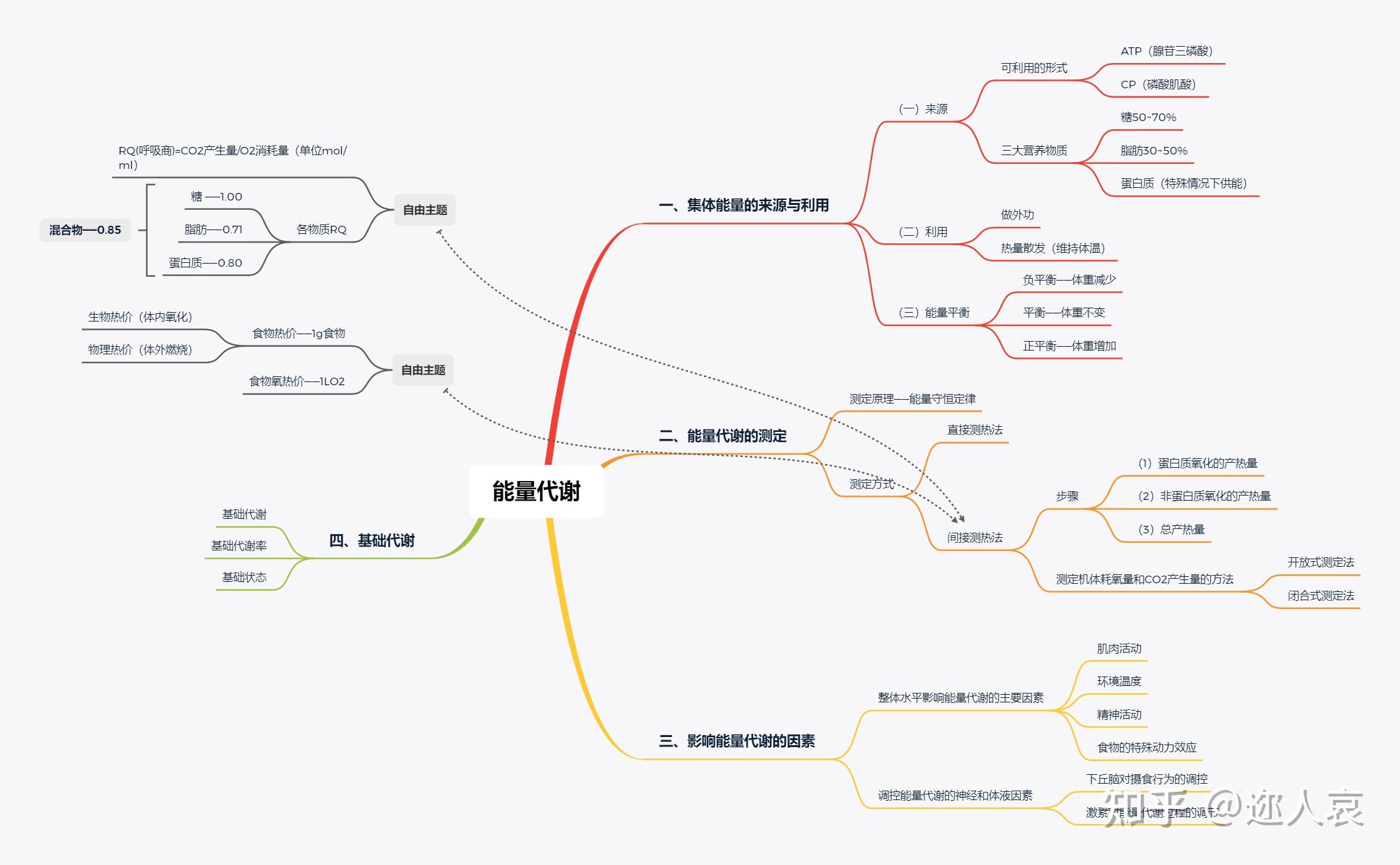 生理学思维导图第七章能量代谢与体温