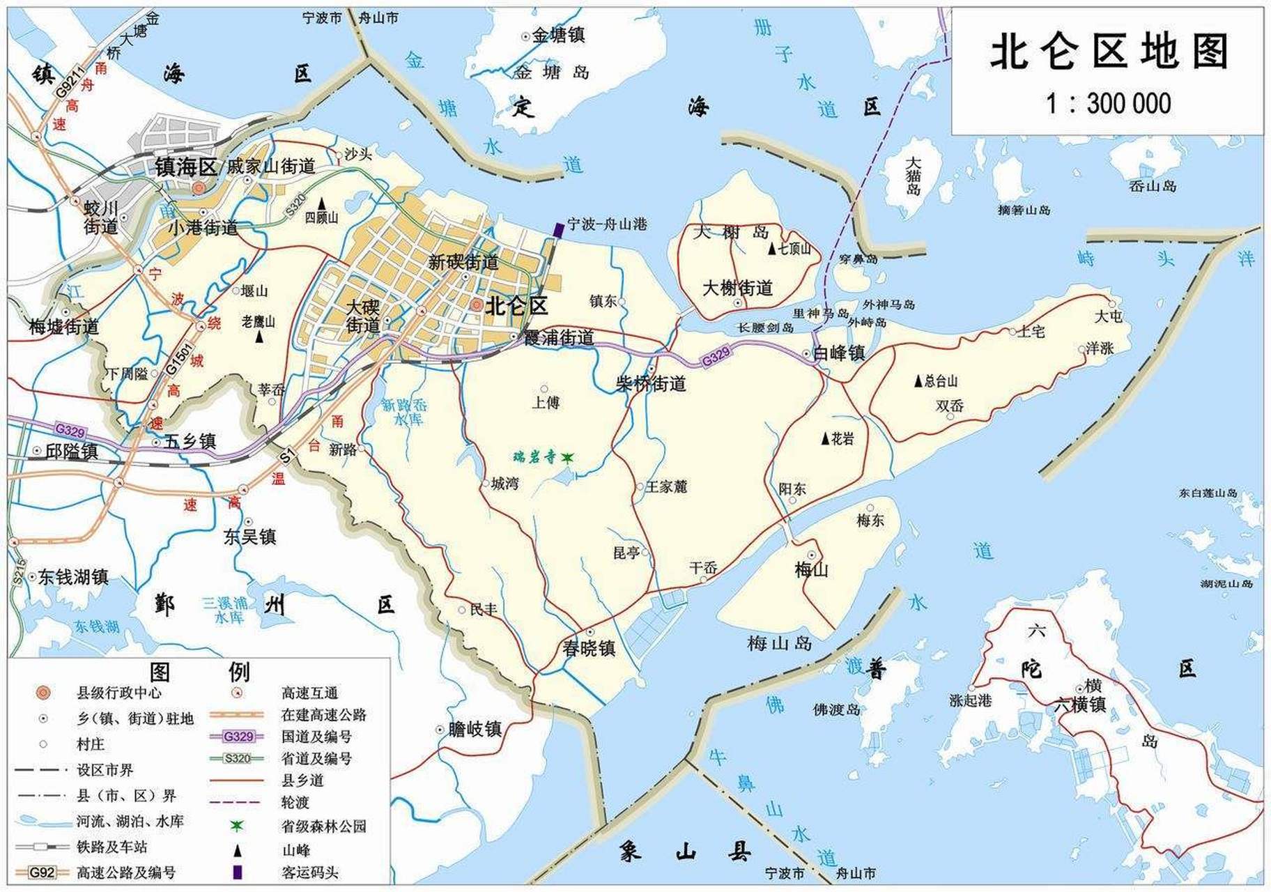 浙江省宁波市北仑区地图