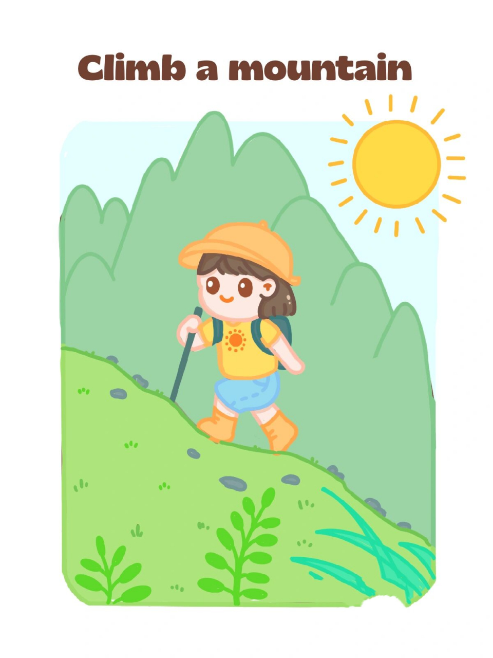 爬山|人生的上坡努力|场景插画  day20 最后一张啦,明天排版,顺利结束