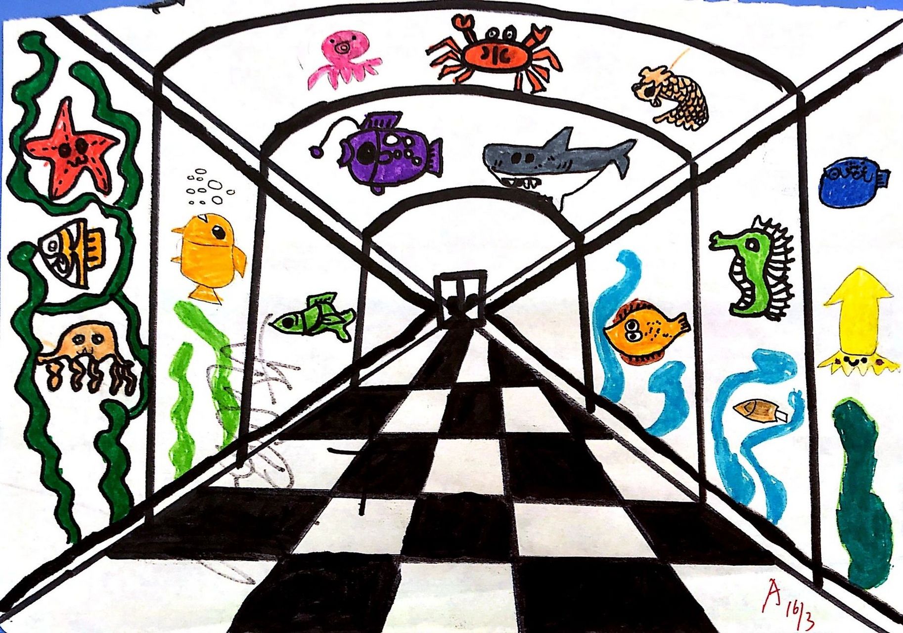 岭南版小学美术五年级下册《画出立体感,空间感》学生优秀作品分享