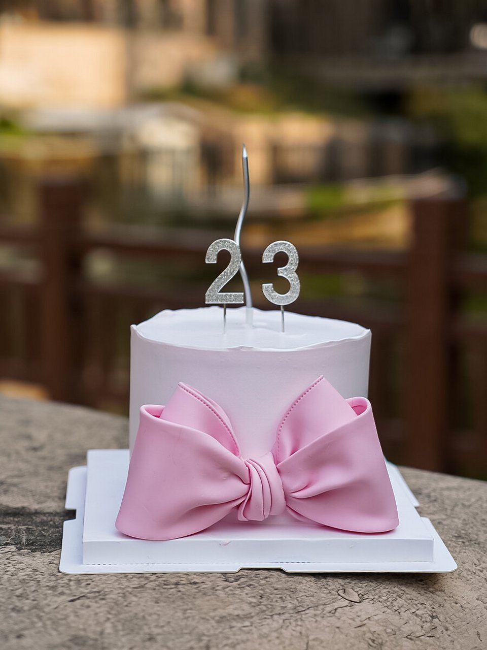 粉色蝴蝶结23岁生日蛋糕 每个故事都蕴含着一段美丽的旅程02