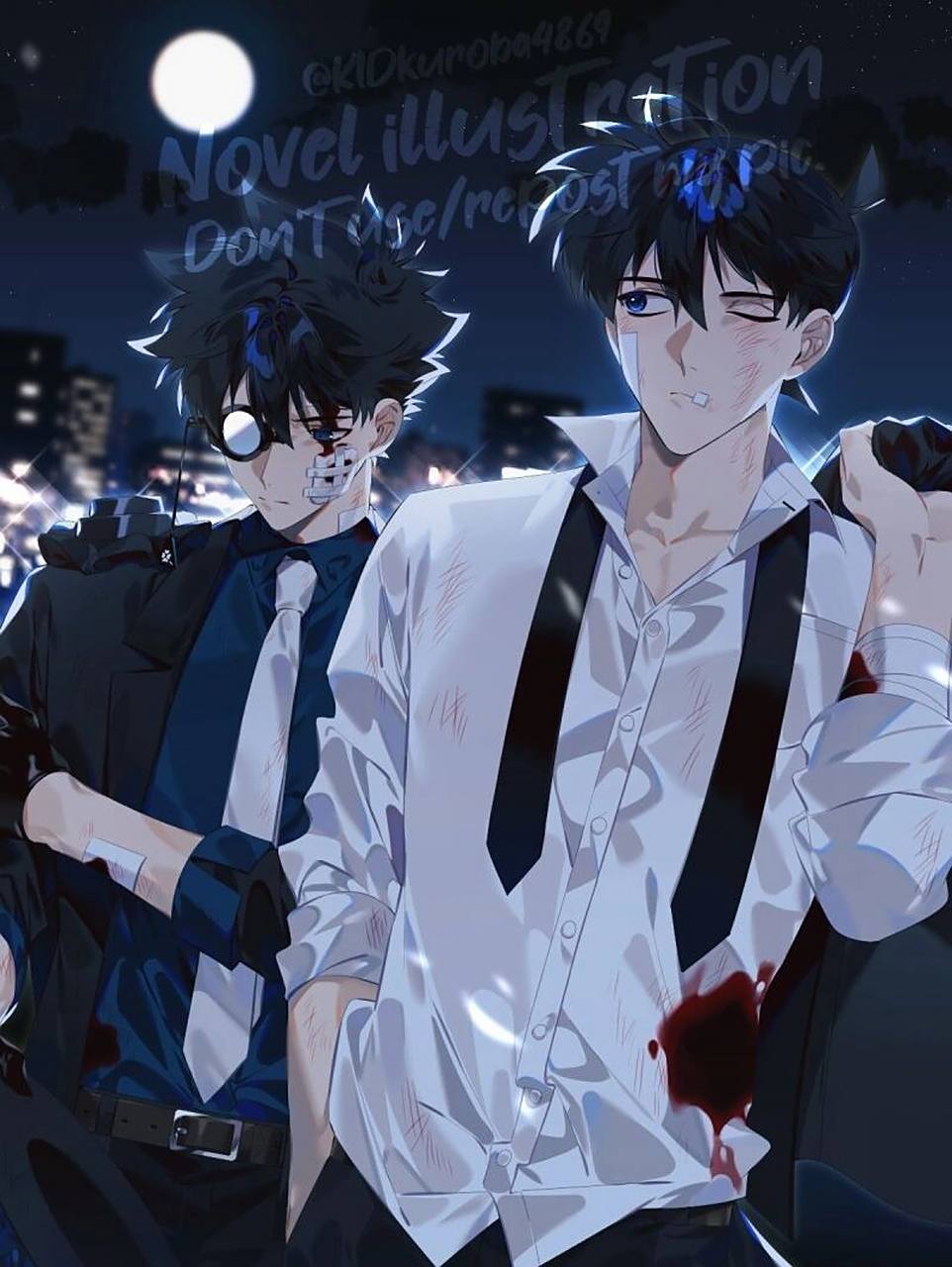 同人插画丨怪盗基德 x 工藤新一这cp太甜啦 怪盗基德 x 工藤新一 画师