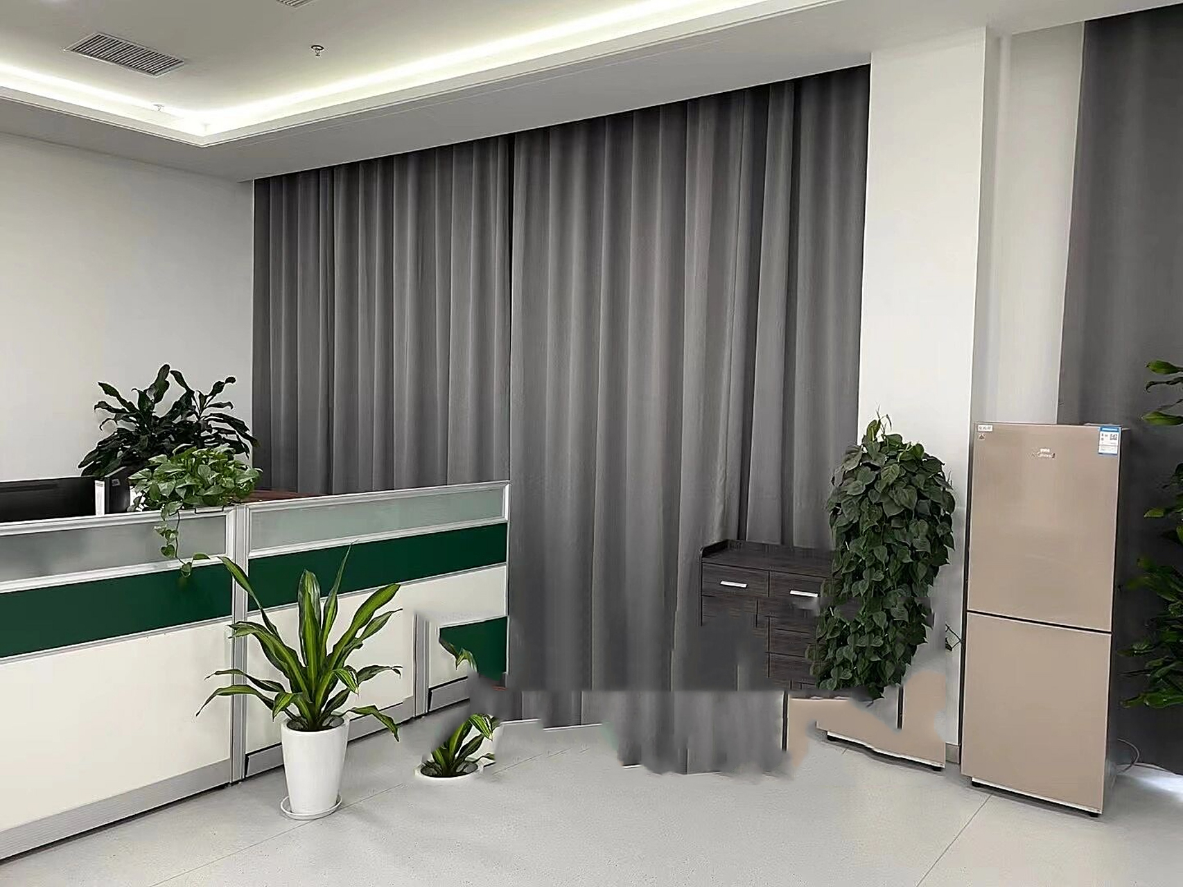 单位办公室遮光隔热窗帘 棉麻材质,隔热遮光,夏天再也不怕阳光反射到