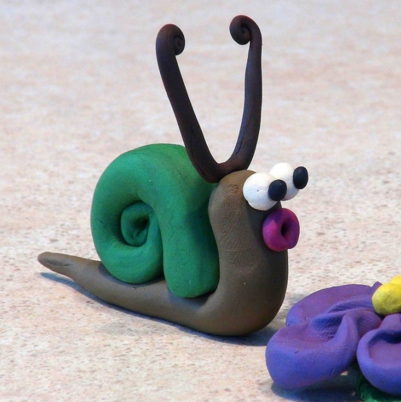 彩泥蜗牛作品图片