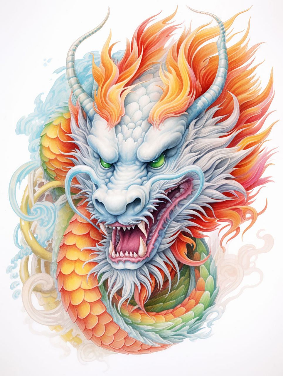 彩铅画龙来点颜色看看 彩铅的色彩给人一种不一样的感觉#彩铅画#02