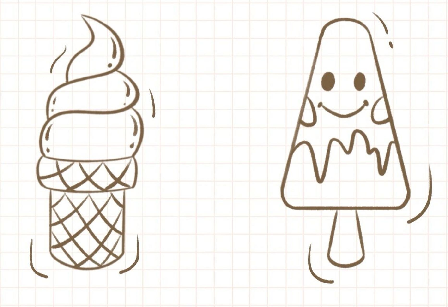 冰激凌简笔画 夏天当然与冰淇淋最配啦!冰激凌简笔画