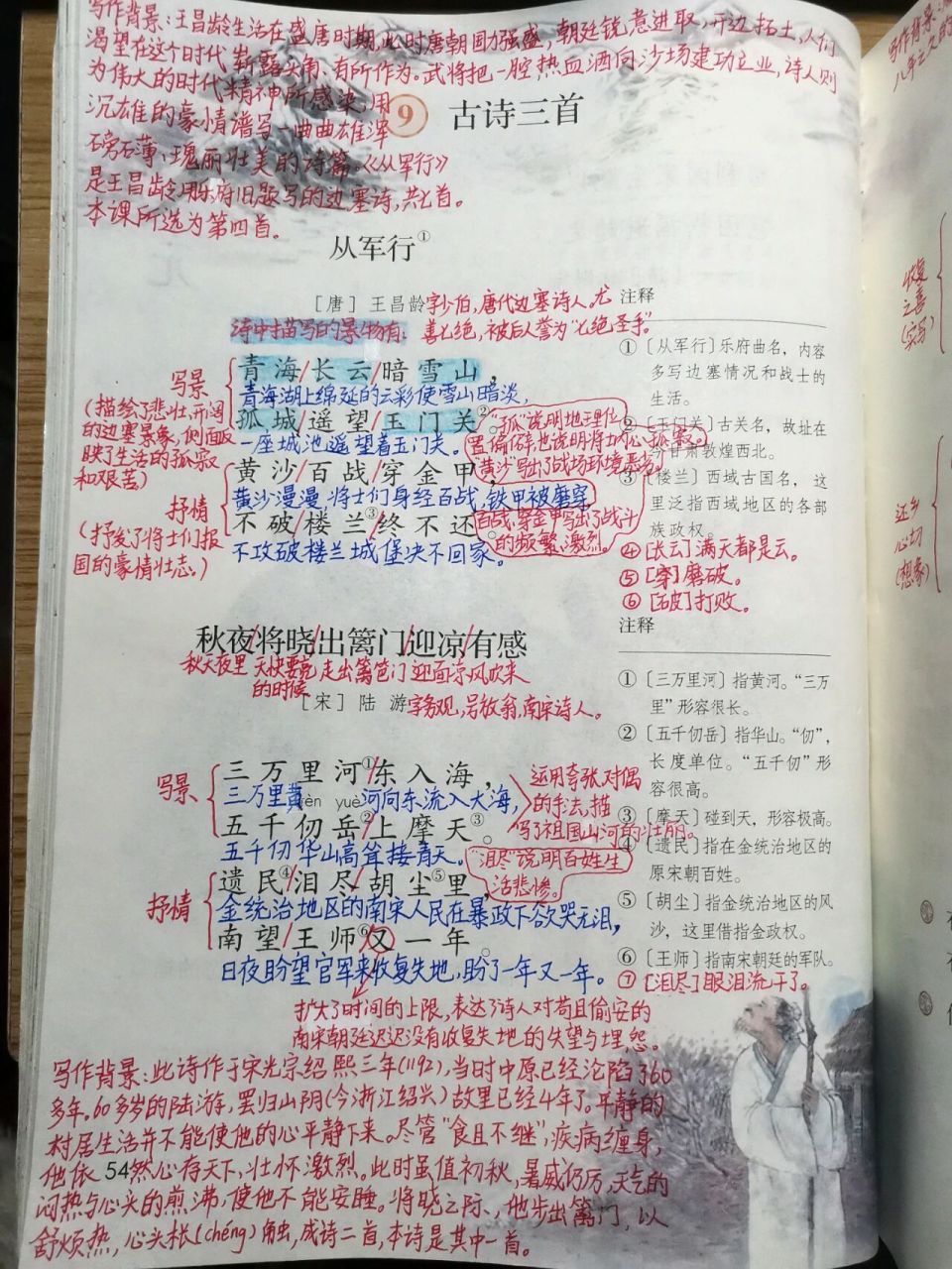 五年级下册语文第9课《古诗三首》课堂笔记