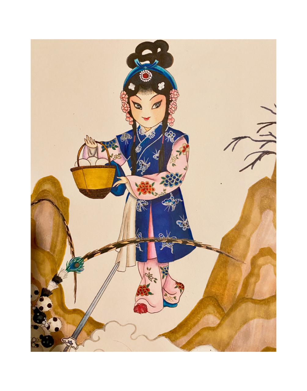 手绘戏曲人物|《三打白骨精》成稿 画了半个多月,终于收官了 京剧人物