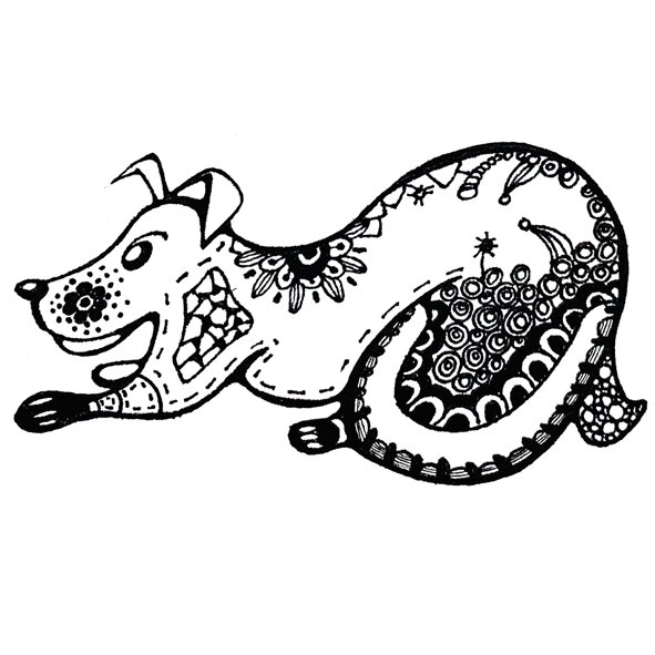 狗-黑白装饰画设计