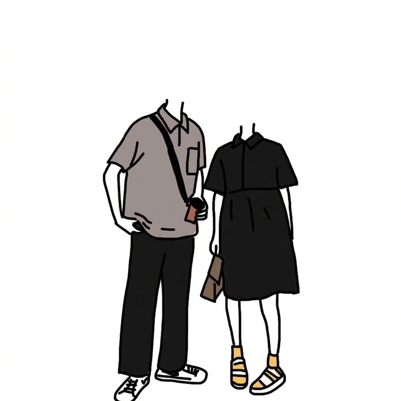 抠图素材9情侣头像夫妻卡通追星偶像爱豆 有姐妹找我要情侣款的这不就