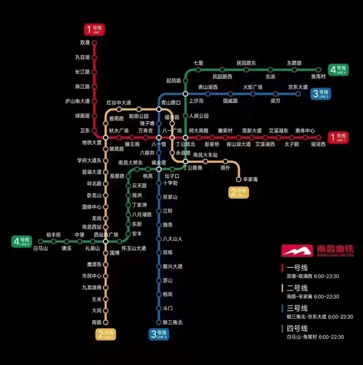 南昌地铁1-6号线路图图片