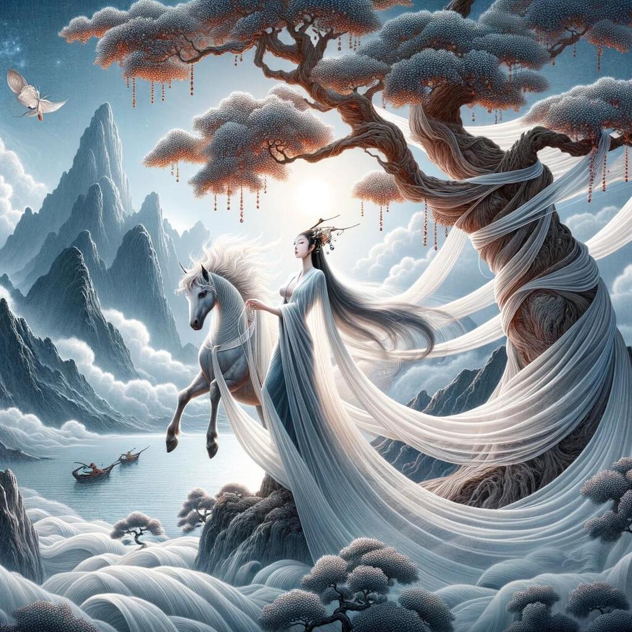 42,山海经之蚕神(司蚕桑之神) 《山海经·海外北经》欧丝之野在反踵东