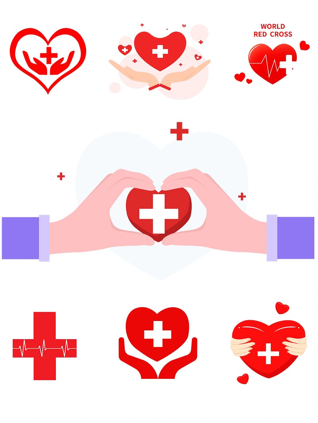 日插画图片|爱心插画|红十字插画|公益插画|慈善插画|义卖插画等等,无
