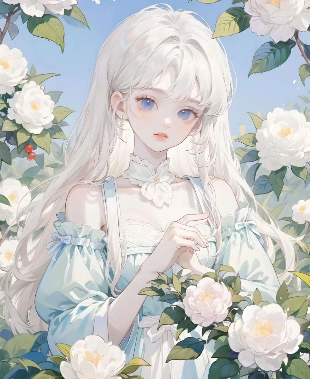 女生头像(四十八)白蓝