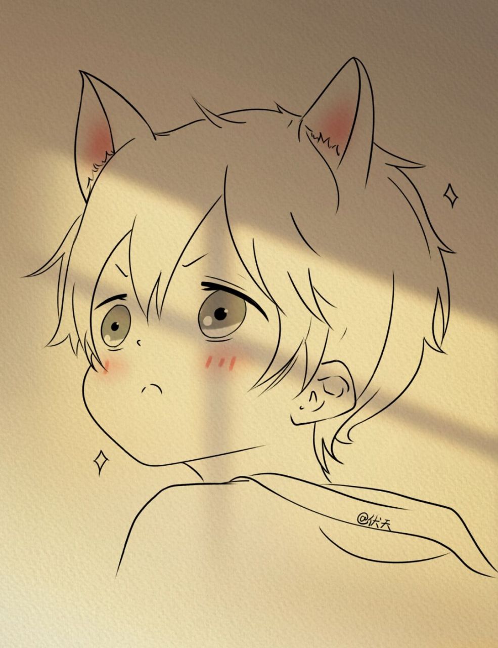 可爱简笔画(103) #寻找小红书绘画大神# #动漫男头# #绘画临摹# #画画