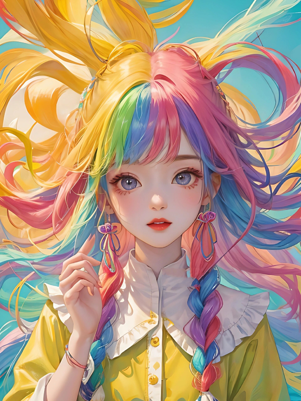 来一波彩色头发的美少女|头像分享