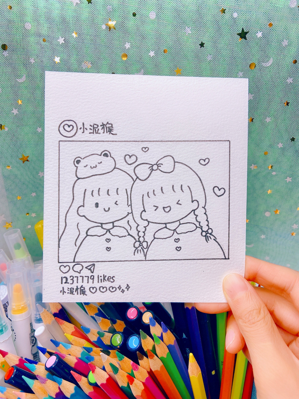 画个简笔画|可爱闺蜜简笔画 临摹 今日的简笔画没有画蜡笔小新,明天补