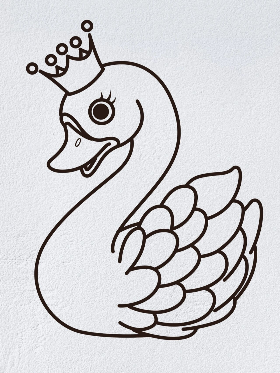 动物简笔画之美丽的天鹅(内附过程图)