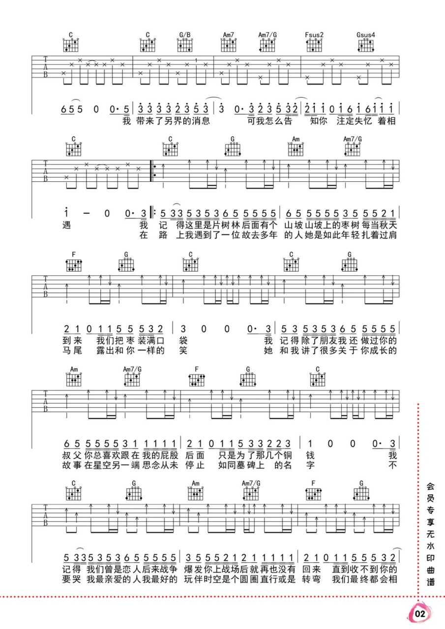 《我记得》赵雷新歌97c调吉他谱安排上了 赵雷新歌《我记得》 无论