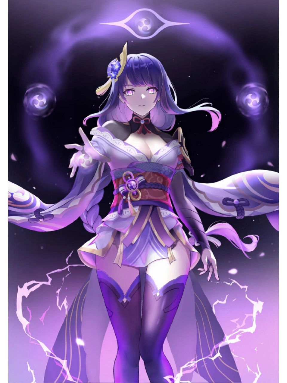 二次元美图|《原神》雷电将军 作品整理自pixiv,侵