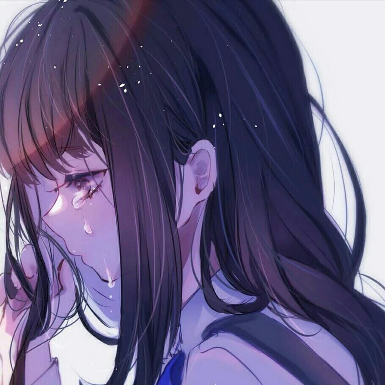 流泪的女生头像(1) 长按可以保存图片.