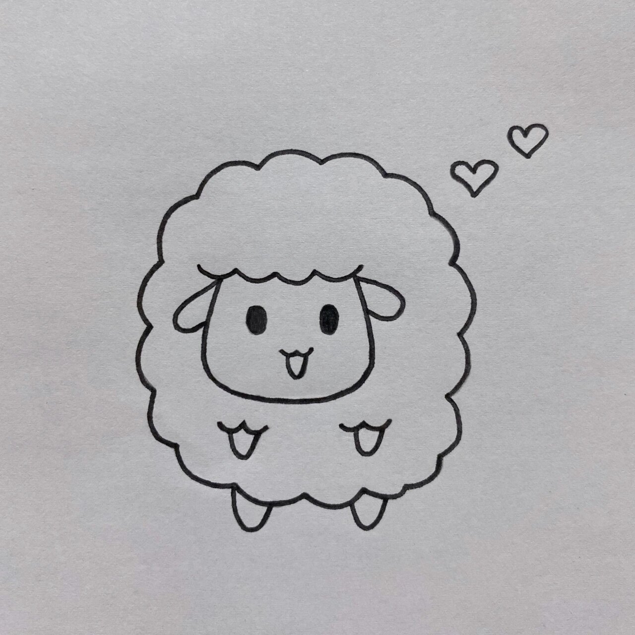 小绵羊简笔画教程