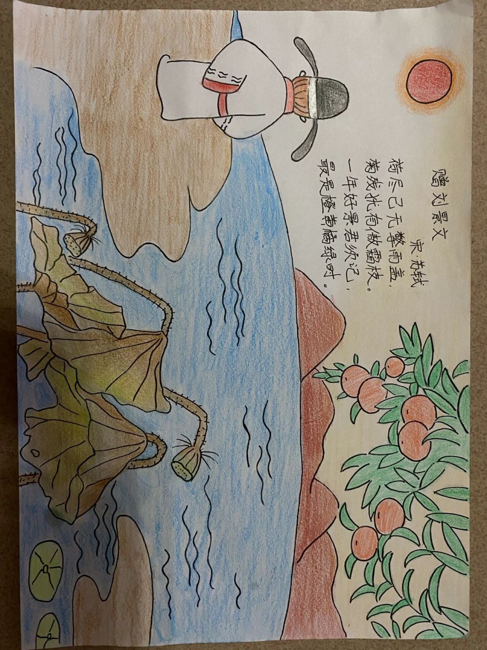 赠刘景文的情节画图片