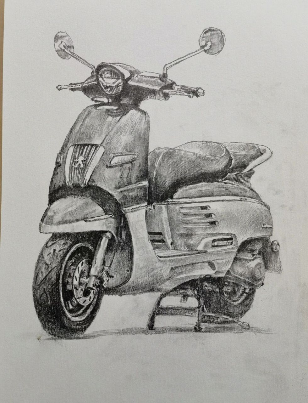 实在是没有耐心画得很细很深入,这是我画的第三个姜戈摩托了,这小车